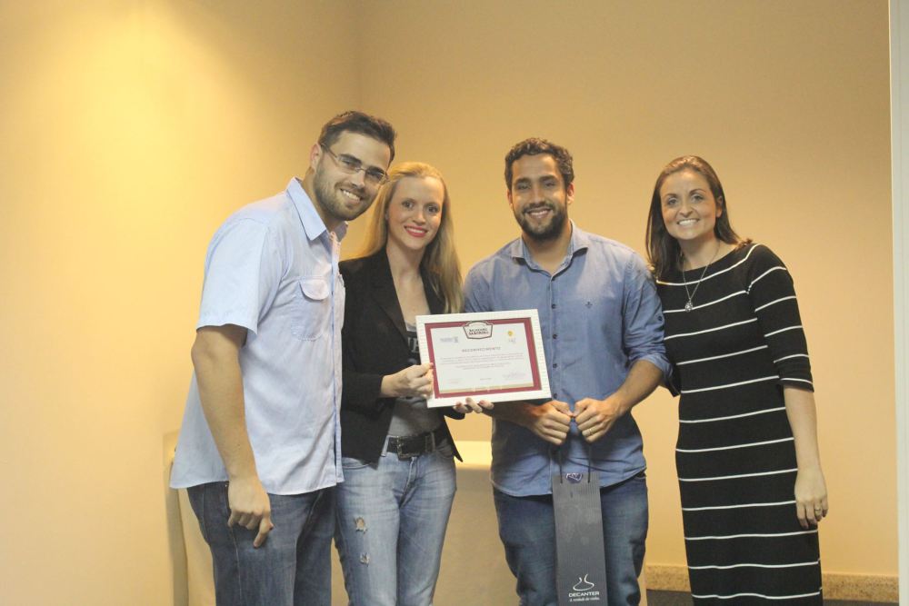 Equipe da Mister O, com Gabriel Magalhães, da Soleil Pizza e Adriana Both De Pin, Executiva do Convention Bureau